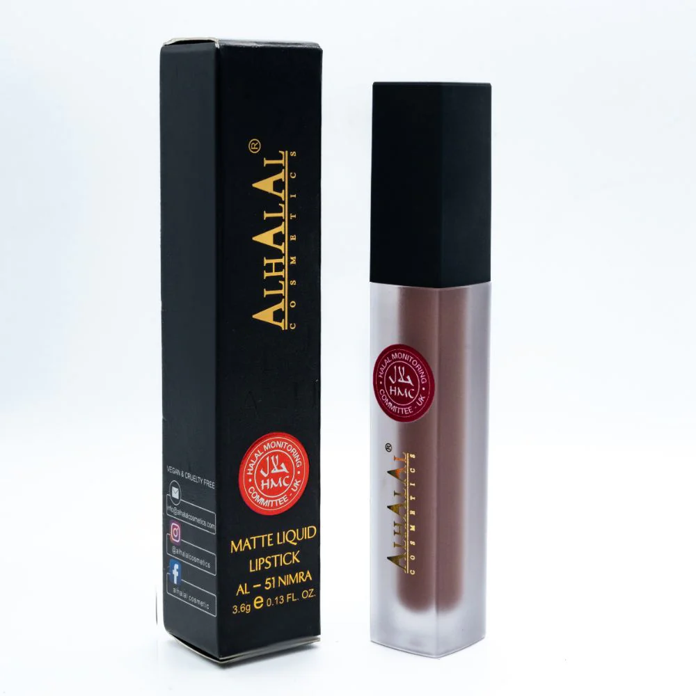 Alhalal AL-51 NIMRA Halal Lippenstift Beige | flüssig, matt, vegan, alkoholfrei & HMC-zertifiziert