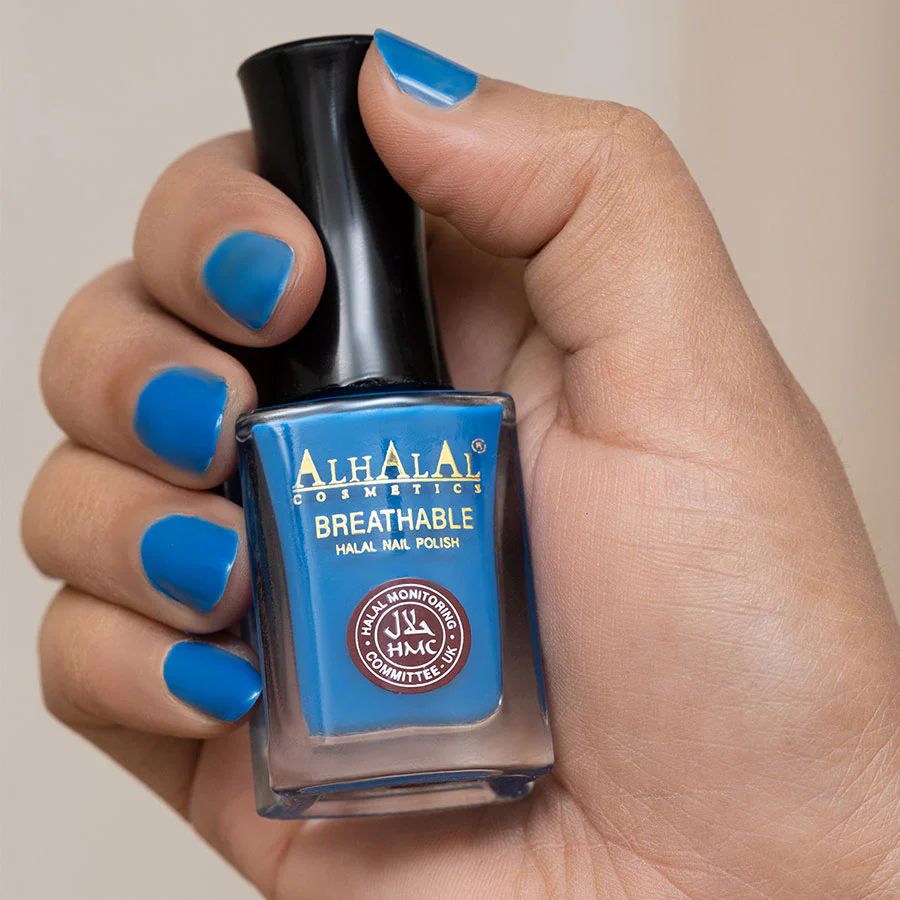 Alhalal AL-143 AFSHAN Halal Atmungsaktiver Nagellack Blau | alkoholfrei & vegan
