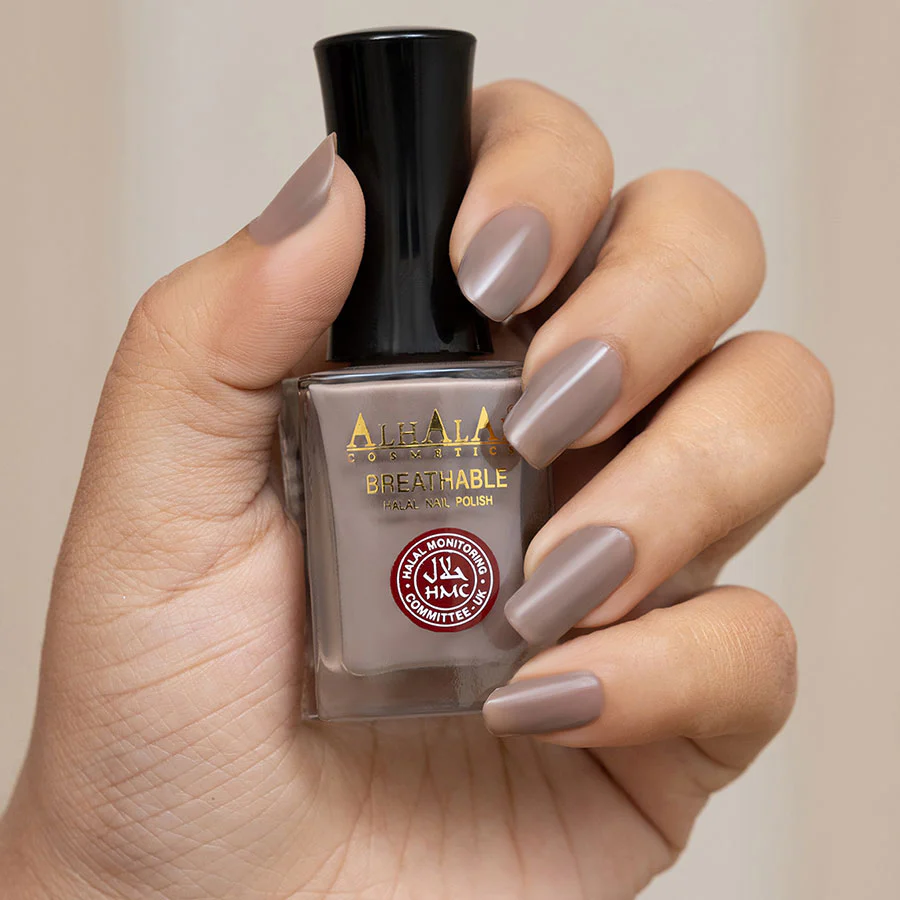 Alhalal AL-147 SAMIA Halal Atmungsaktiver Nagellack Grau | alkoholfrei & vegan