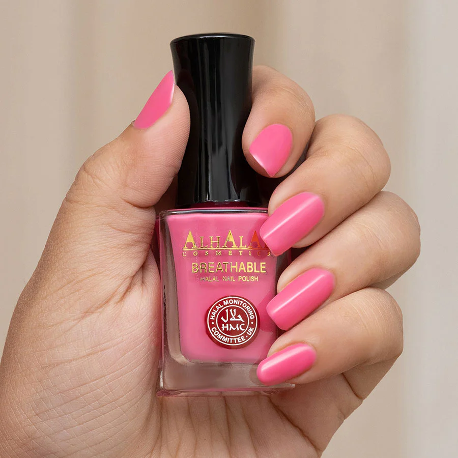 Alhalal AL-180 HUDA Halal Atmungsaktiver Nagellack Pink alkoholfrei und vegan