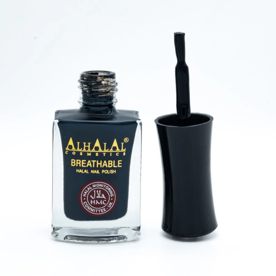 Alhalal AL-142 AFSHEEN Halal Atmungsaktiver Nagellack Schwarz | alkoholfrei & vegan