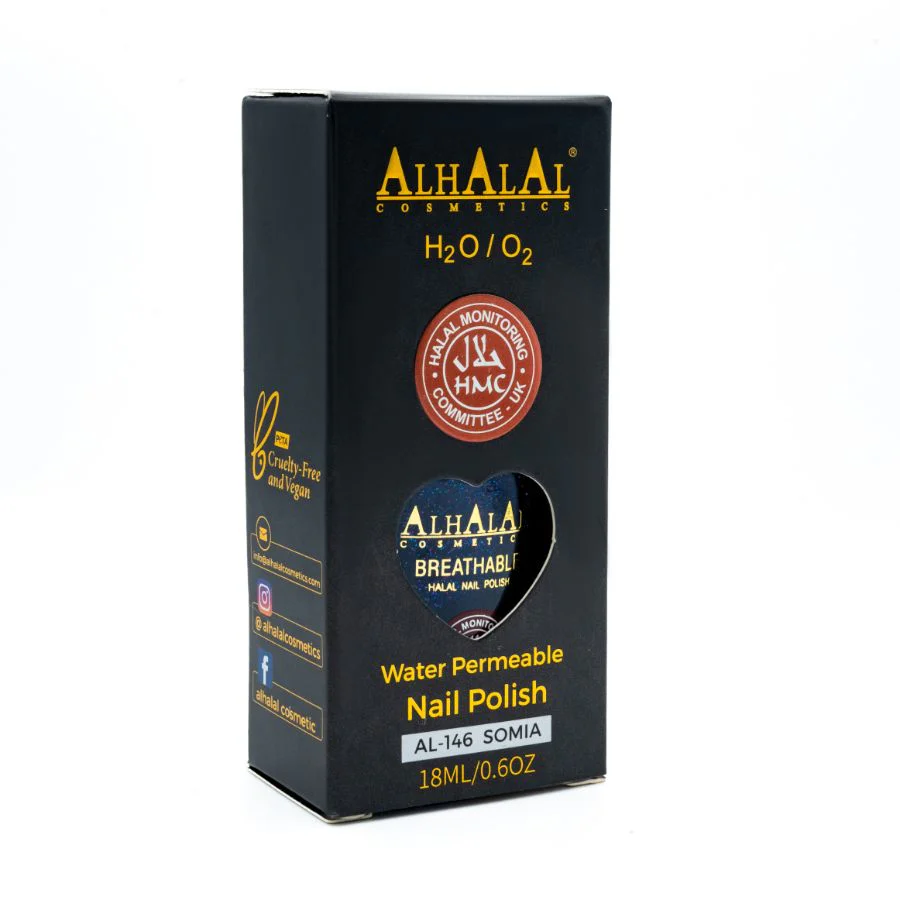 Alhalal AL-146 SOMIA Halal Atmungsaktiver Nagellack Dunkelblau | alkoholfrei & vegan