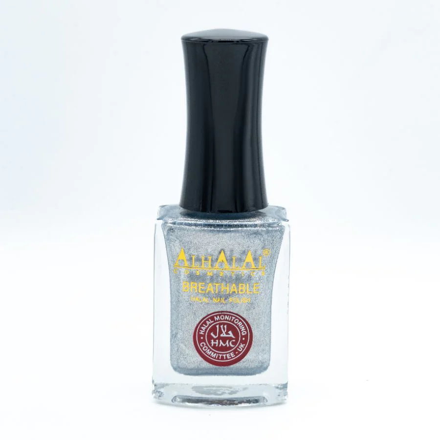 Alhalal AL-169 YUMNA Halal Atmungsaktiver Nagellack Silber alkoholfrei und vegan