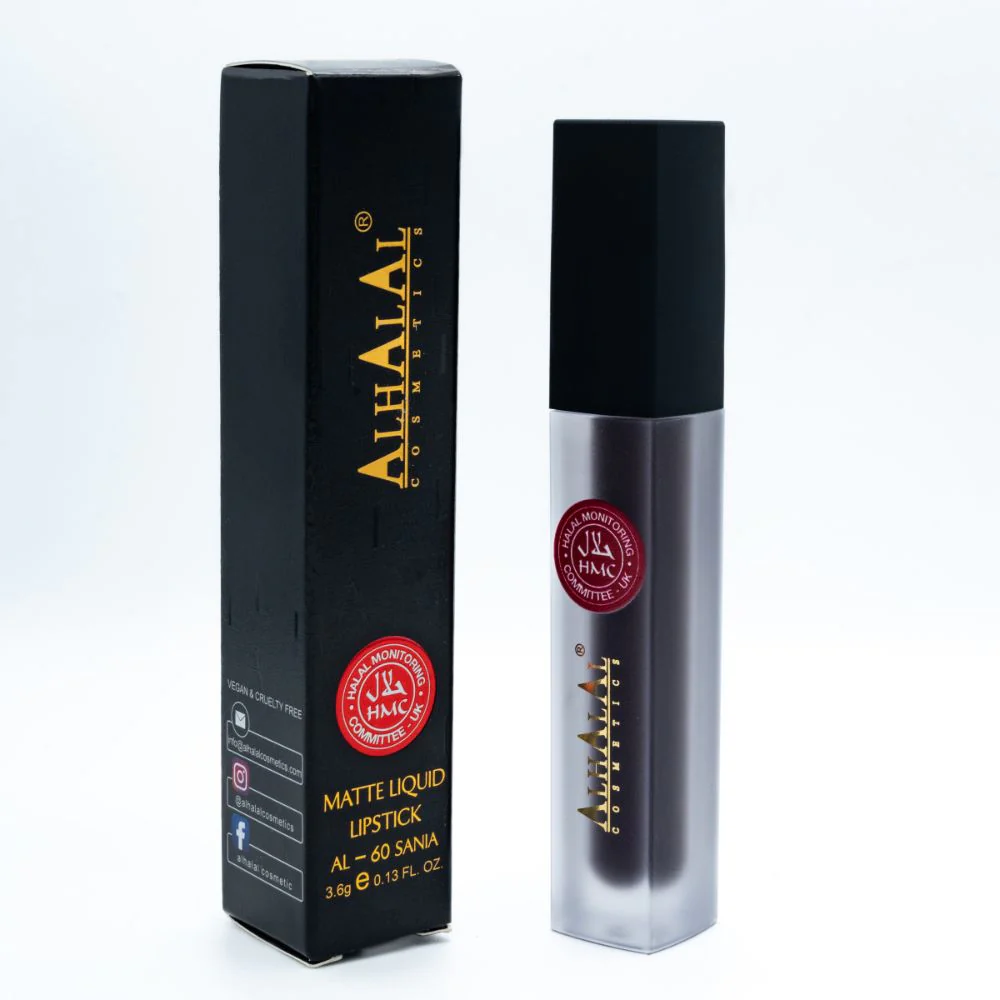 Alhalal AL-60 SANIYA Lippenstift Velvet Plum | flüssig, matt, vegan, alkoholfrei & HMC-zertifiziert