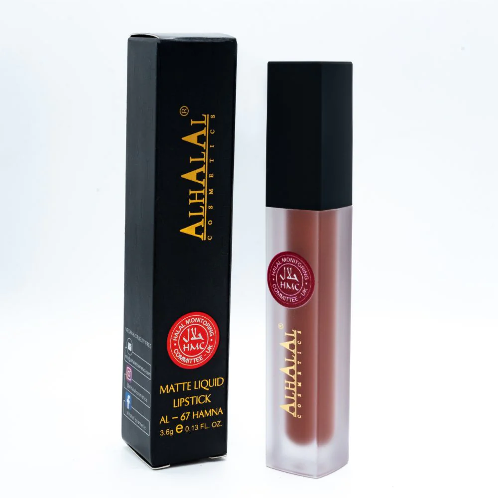 Alhalal AL-67 HAMNA Lippenstift Nude | flüssig, matt, vegan, alkoholfrei & HMC-zertifiziert