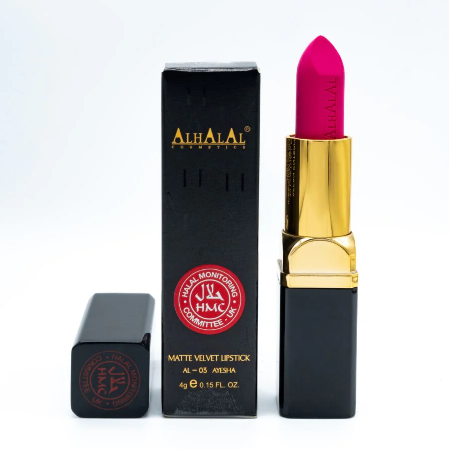 Alhalal AL-03 AYESHA Halal Lippenstift Kirschrot | matt, vegan, alkoholfrei & HMC-zertifiziert