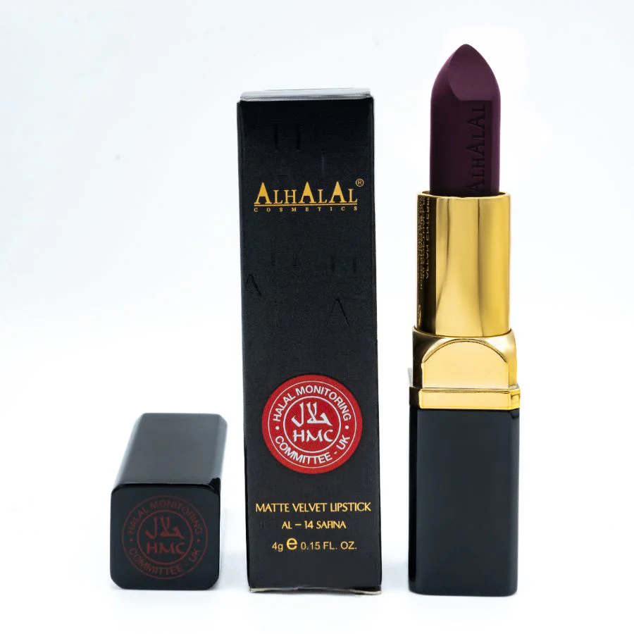 Alhalal AL-14 SAFINA Halal Lippenstift Aubergine | matt, vegan, alkoholfrei & HMC-zertifiziert