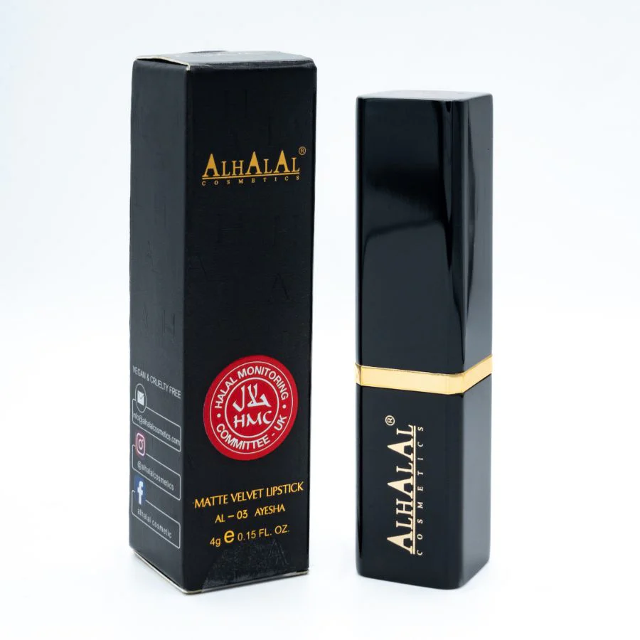 Alhalal AL-03 AYESHA Halal Lippenstift Kirschrot | matt, vegan, alkoholfrei & HMC-zertifiziert