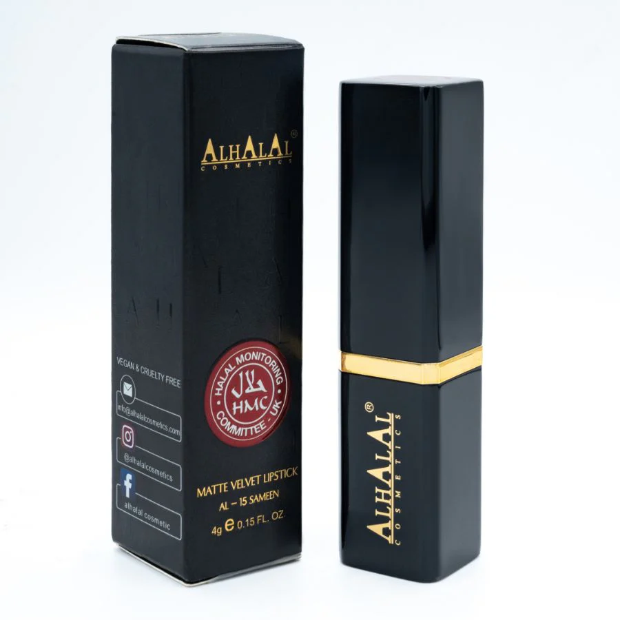 Alhalal AL-15 SAMEEN Halal Lippenstift Sunset Orange | matt, vegan, alkoholfrei & HMC-zertifiziert