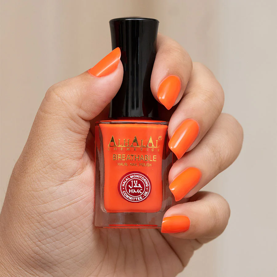 Alhalal AL-175 SANAM Halal Atmungsaktiver Nagellack Orange | alkoholfrei & vegan