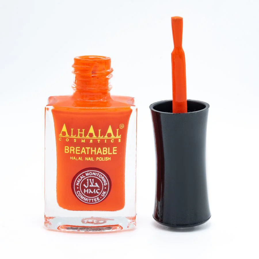 Alhalal AL-141 AREEJ Halal Atmungsaktiver Nagellack Orange alkoholfrei und vegan