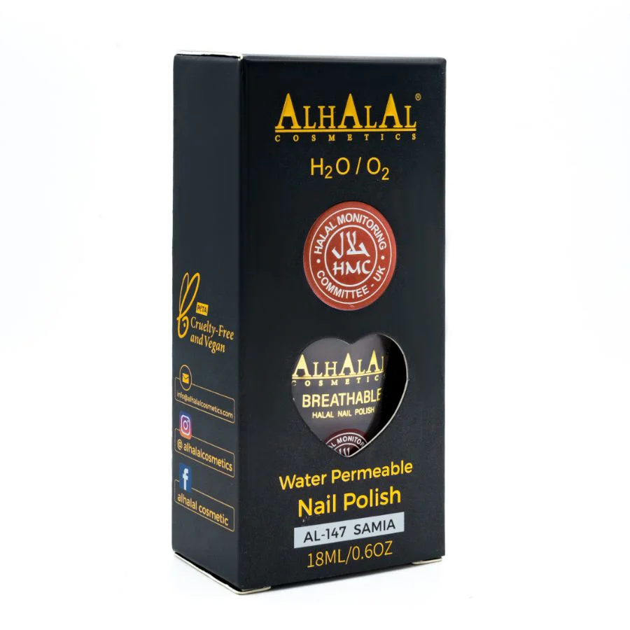 Alhalal AL-147 SAMIA Halal Atmungsaktiver Nagellack Grau | alkoholfrei & vegan