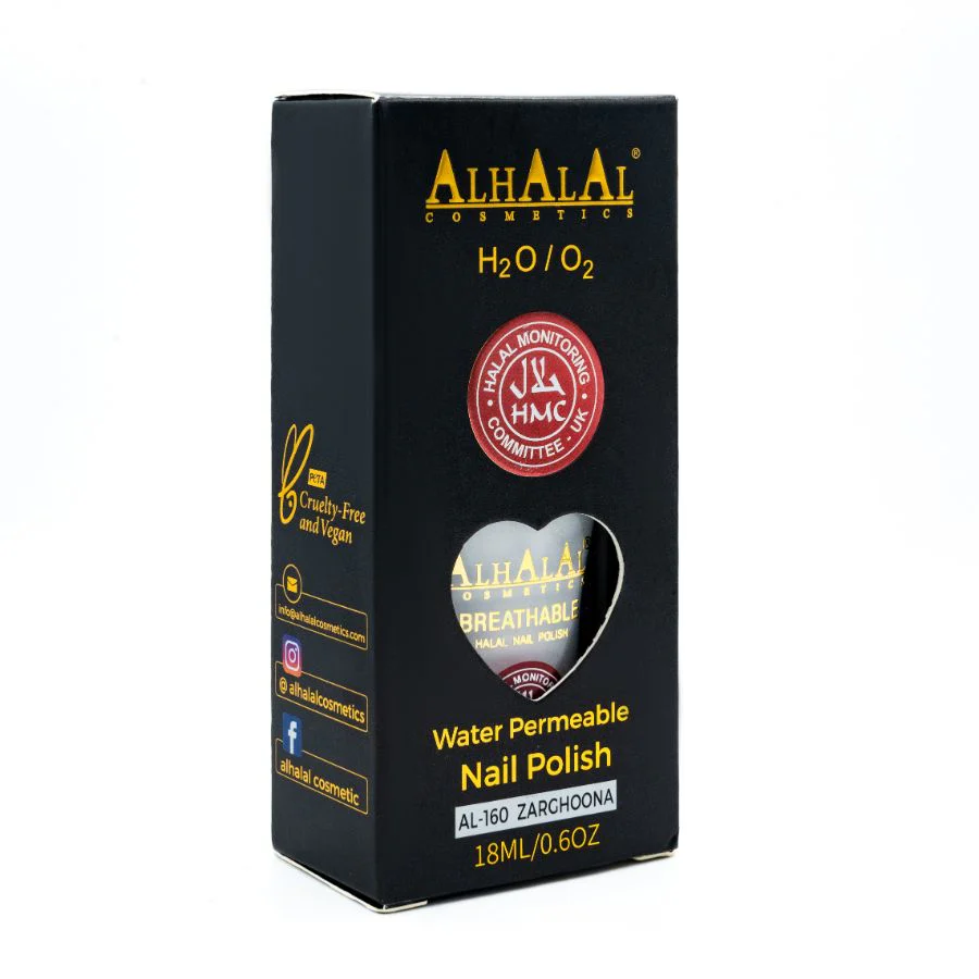 Alhalal AL-160 ZARGHOONA Halal Atmungsaktiver Nagellack Weiß alkoholfrei und vegan