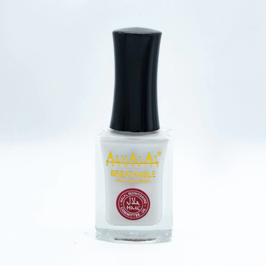 Alhalal AL-160 ZARGHOONA Halal Atmungsaktiver Nagellack Weiß alkoholfrei und vegan