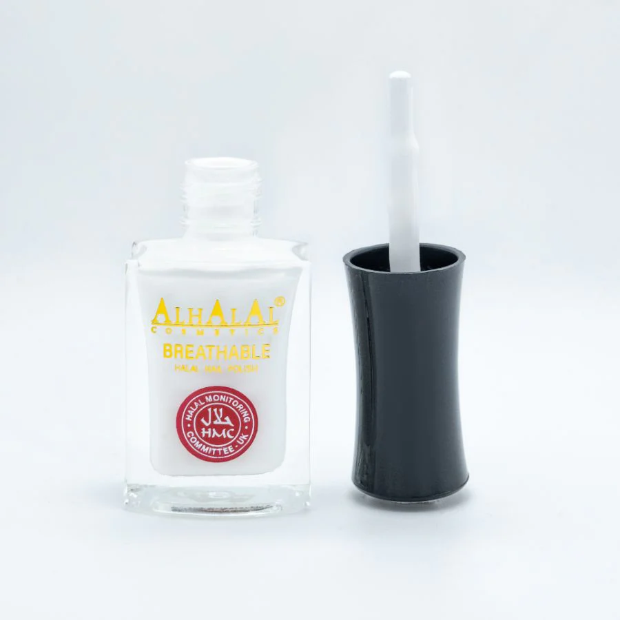 Alhalal AL-160 ZARGHOONA Halal Atmungsaktiver Nagellack Weiß alkoholfrei und vegan