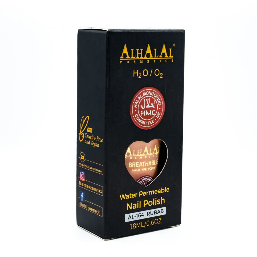 Alhalal AL-164 RUBAB Halal Atmungsaktiver Nagellack Koralle | alkoholfrei & vegan
