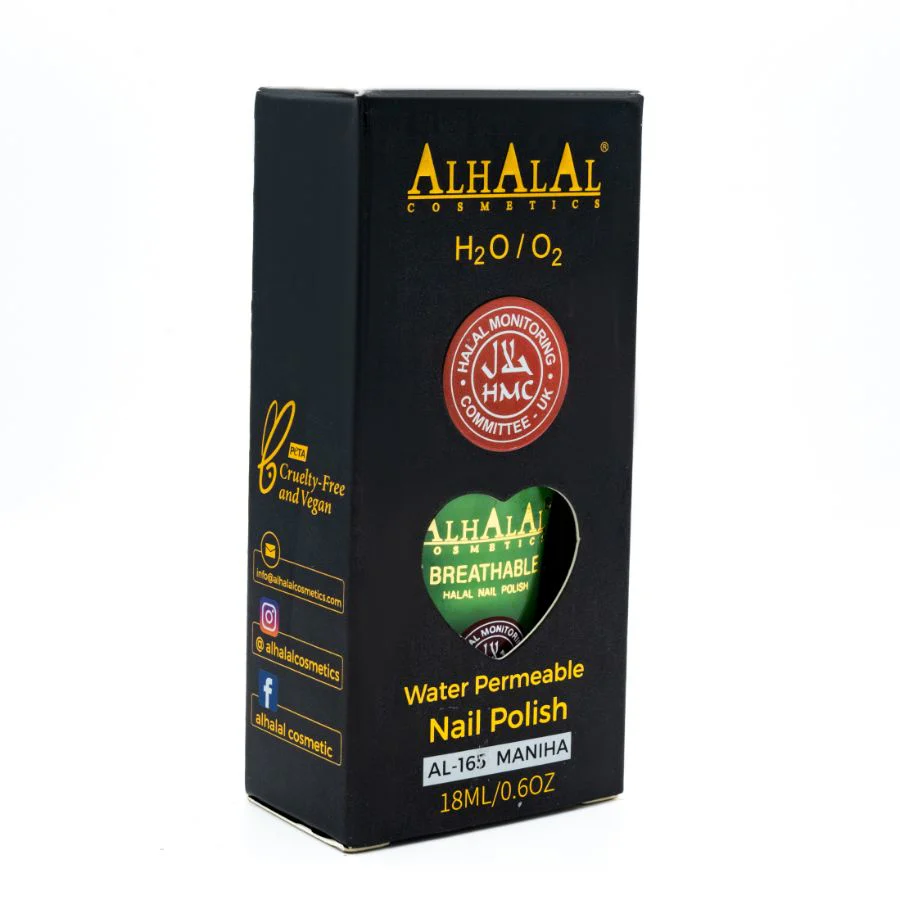 Alhalal AL-165 MANIHA Halal Atmungsaktiver Nagellack Grün | alkoholfrei & vegan