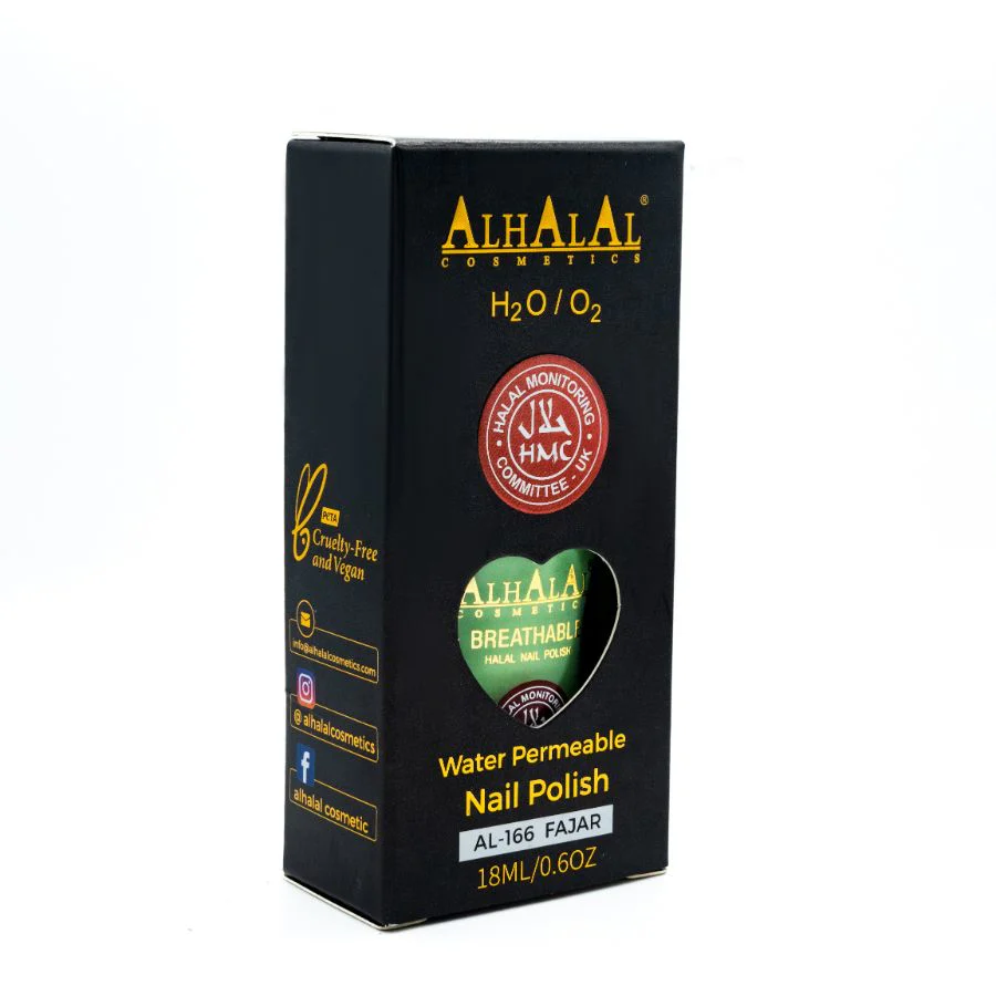 Alhalal AL-166 FAJAR Halal Atmungsaktiver Nagellack Grün | alkoholfrei & vegan