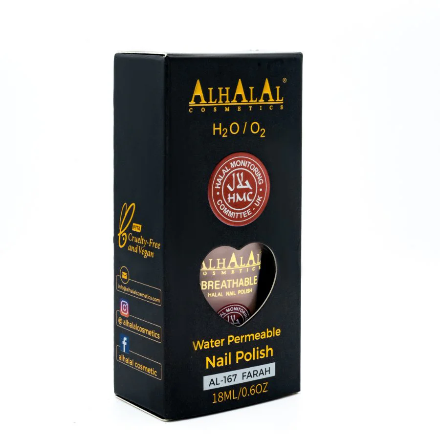 Alhalal AL-167 FARAH Halal Atmungsaktiver Nagellack Nude | alkoholfrei & vegan