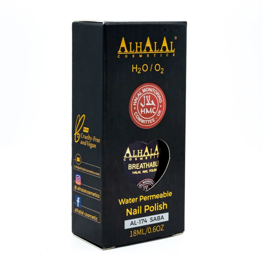 Alhalal AL-174 SABA Halal Atmungsaktiver Nagellack Koralle | alkoholfrei & vegan