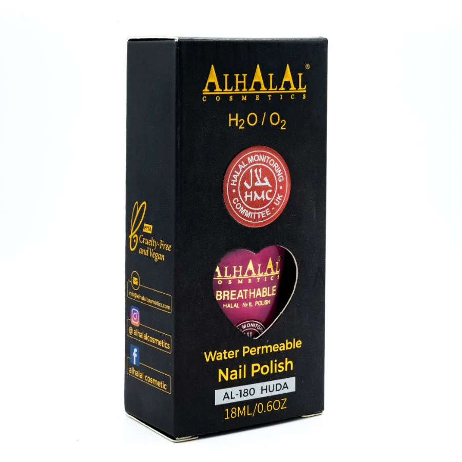 Alhalal AL-180 HUDA Halal Atmungsaktiver Nagellack Pink alkoholfrei und vegan