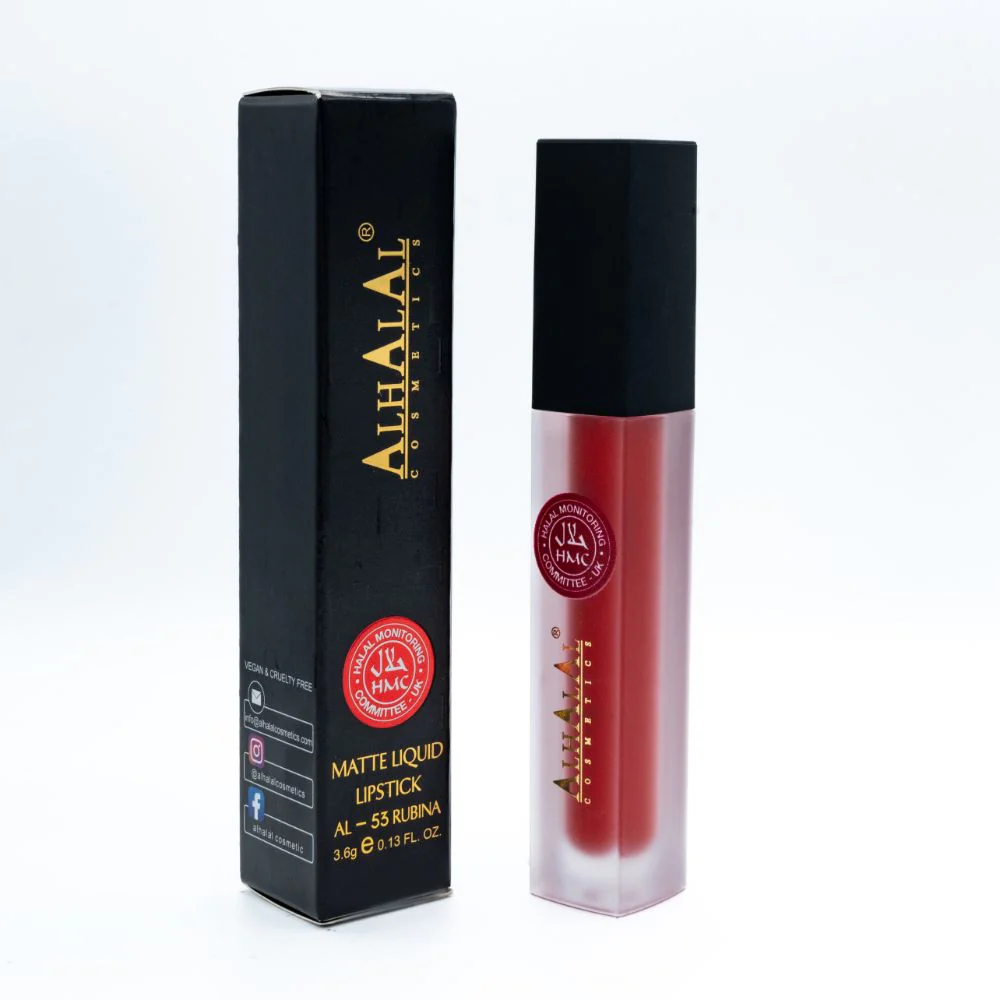 Alhalal AL-53 RUBINA Halal Lippenstift Feuerrot | flüssig, matt, vegan, alkoholfrei & HMC-zertifiziert