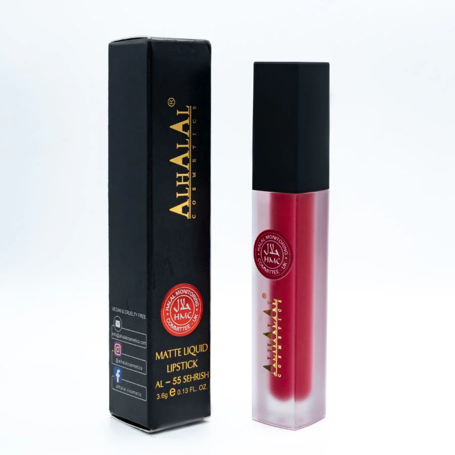 Alhalal AL-55 SEHRISH Halal Lippenstift Rot | flüssig, matt, vegan, alkoholfrei & HMC-zertifiziert