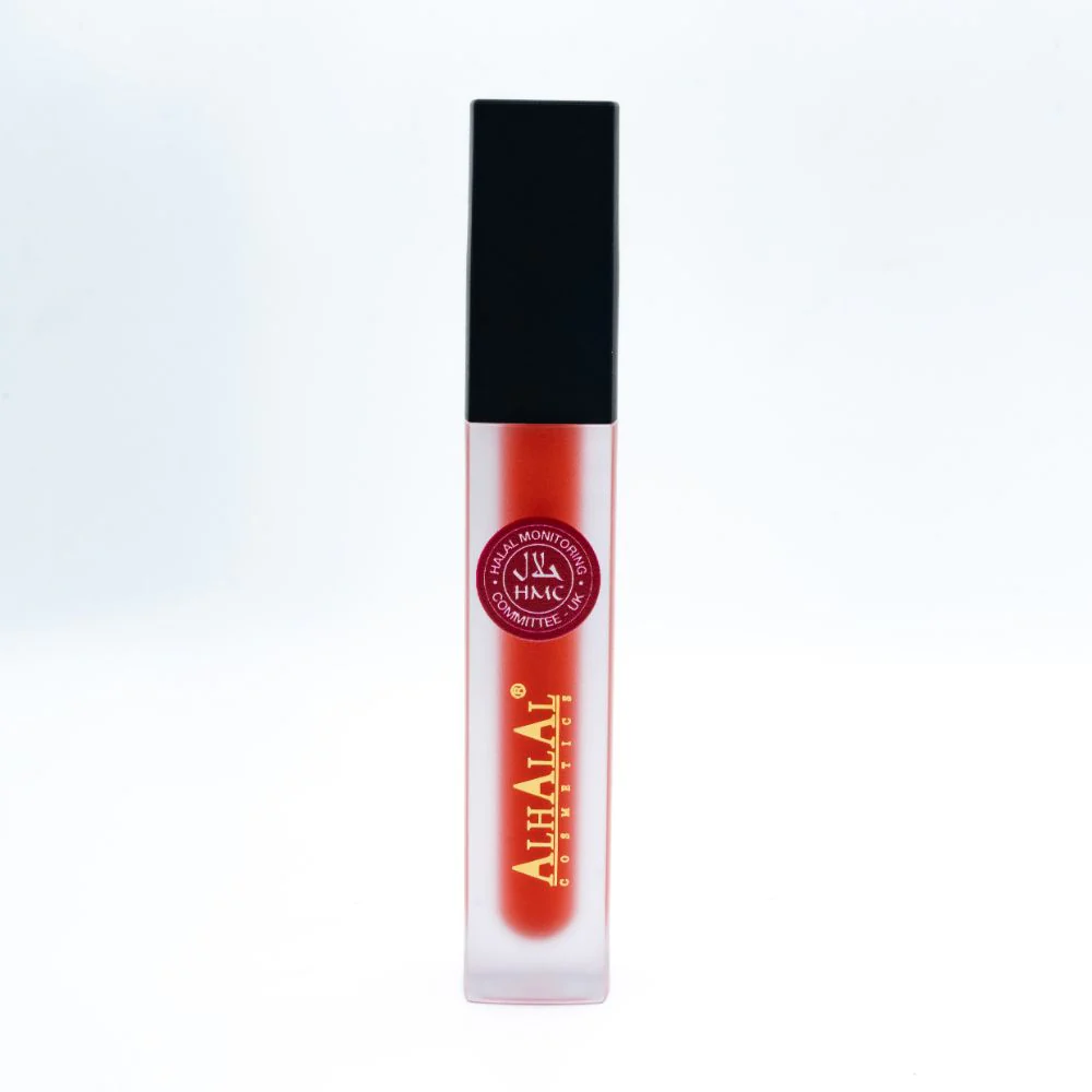 Alhalal AL-57 ALIZAY Halal Lippenstift Korallenrot | flüssig, matt, vegan, alkoholfrei & HMC-zertifiziert