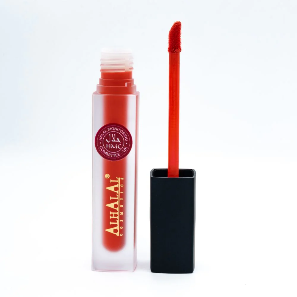 Alhalal AL-57 ALIZAY Halal Lippenstift Korallenrot | flüssig, matt, vegan, alkoholfrei & HMC-zertifiziert