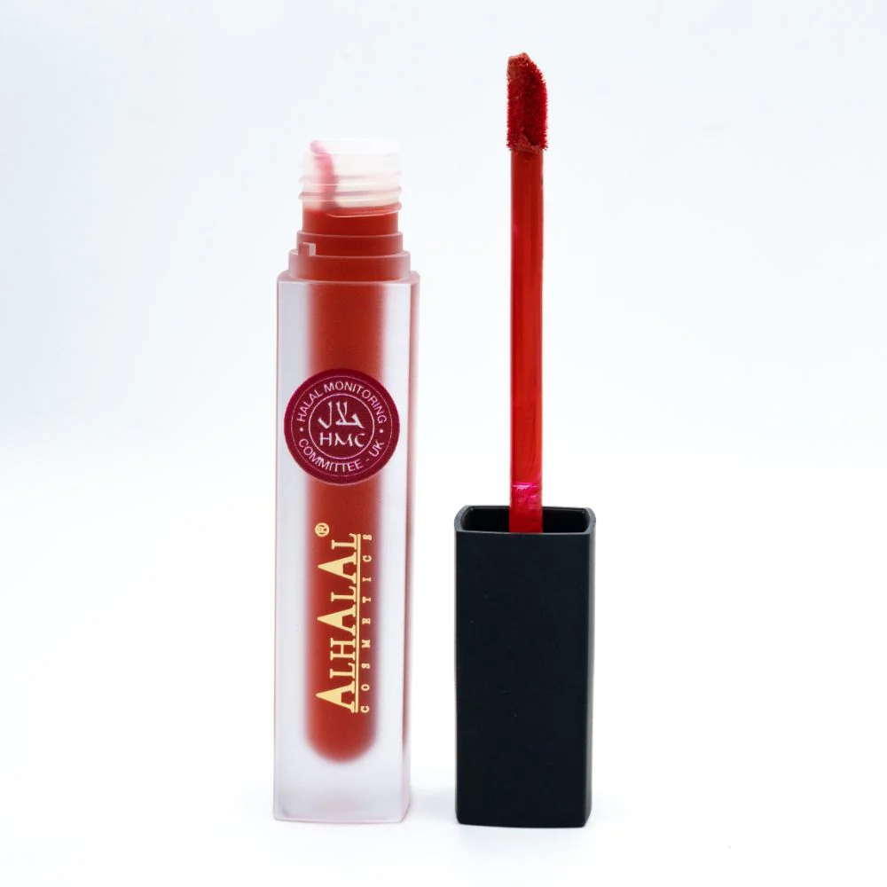Alhalal AL-58 MAHNOOR Lippenstift Dunkelrot | flüssig, matt, vegan, alkoholfrei & HMC-zertifiziert