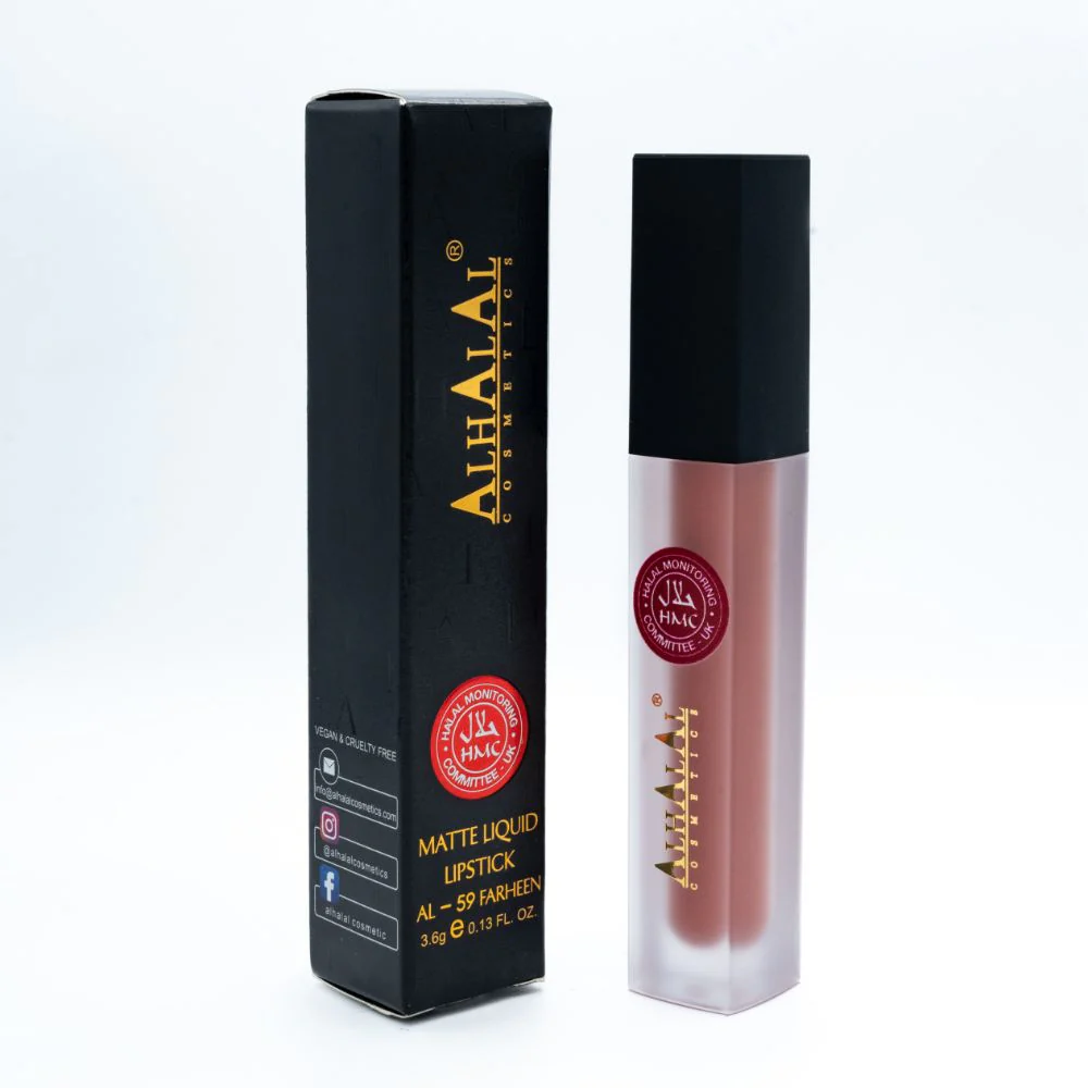 Alhalal AL-59 FARHEEN Lippenstift Peach Nude | flüssig, matt, vegan, alkoholfrei & HMC-zertifiziert
